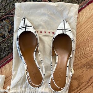 Marni Black and White Heels with Geometric Design